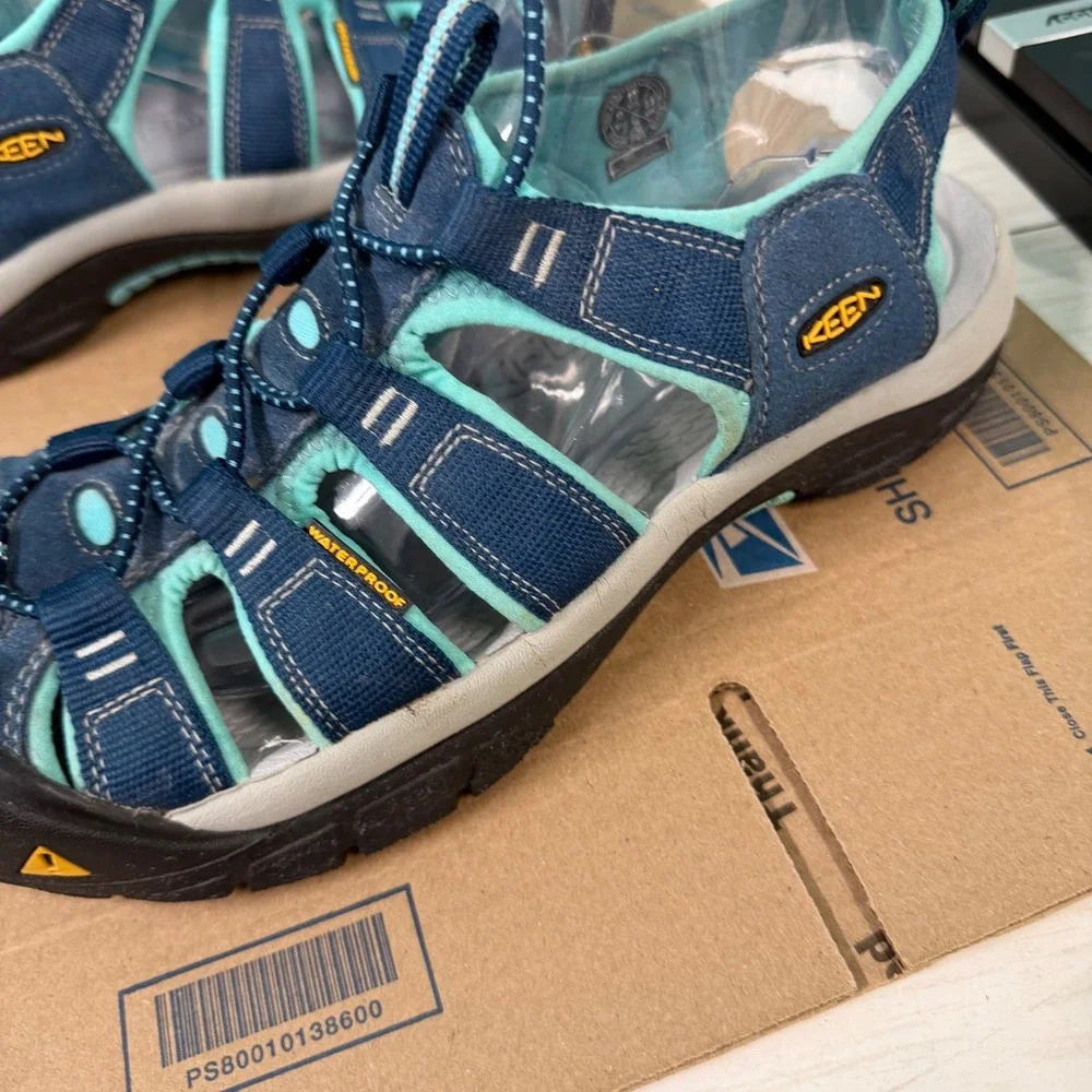 Keen Newport H2 Sandals Womens 11 Blue Teal Waterproof Hiking Sport Closed Toe